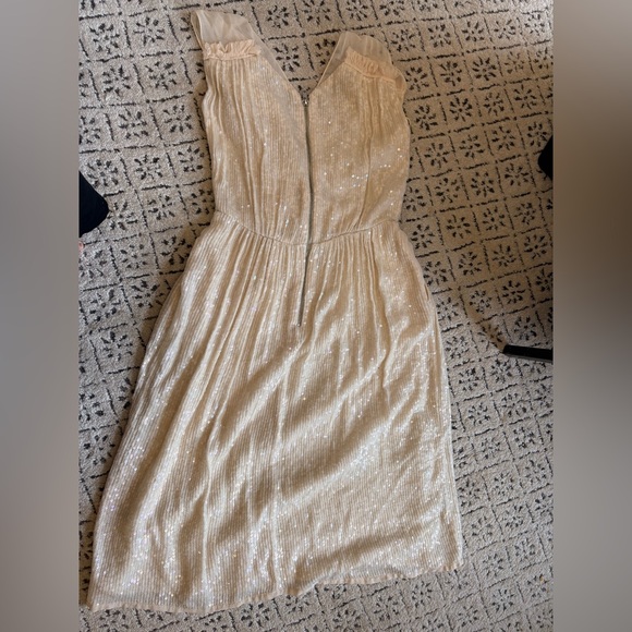 French Connection One Shoulder Cream Dress - Picture 5 of 6